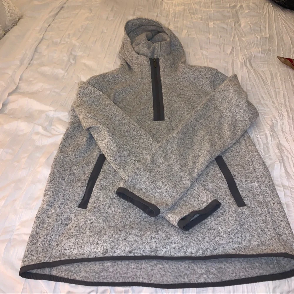 lululemon athletica Heather Gray Hooded Quarter-Zip Pullover